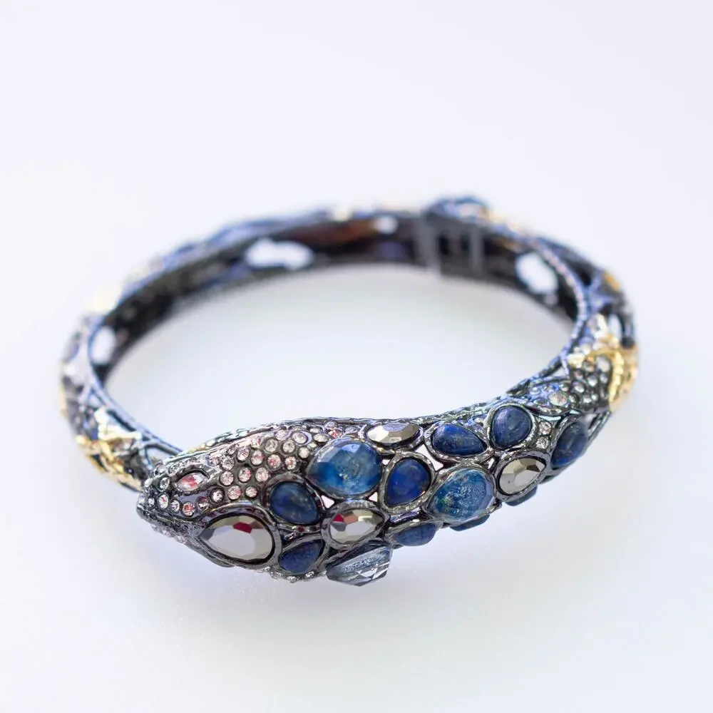 Alexis Bittar Jardin De Papillon Ruthenium Gold Snake Hinge Bracelet